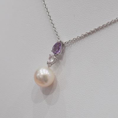 ふるさと納税 天草市 あこや真珠 ホワイトピンク 9-9.5mm 半貴石 ペンダントトップ 【D】_S101-391 |  | 01