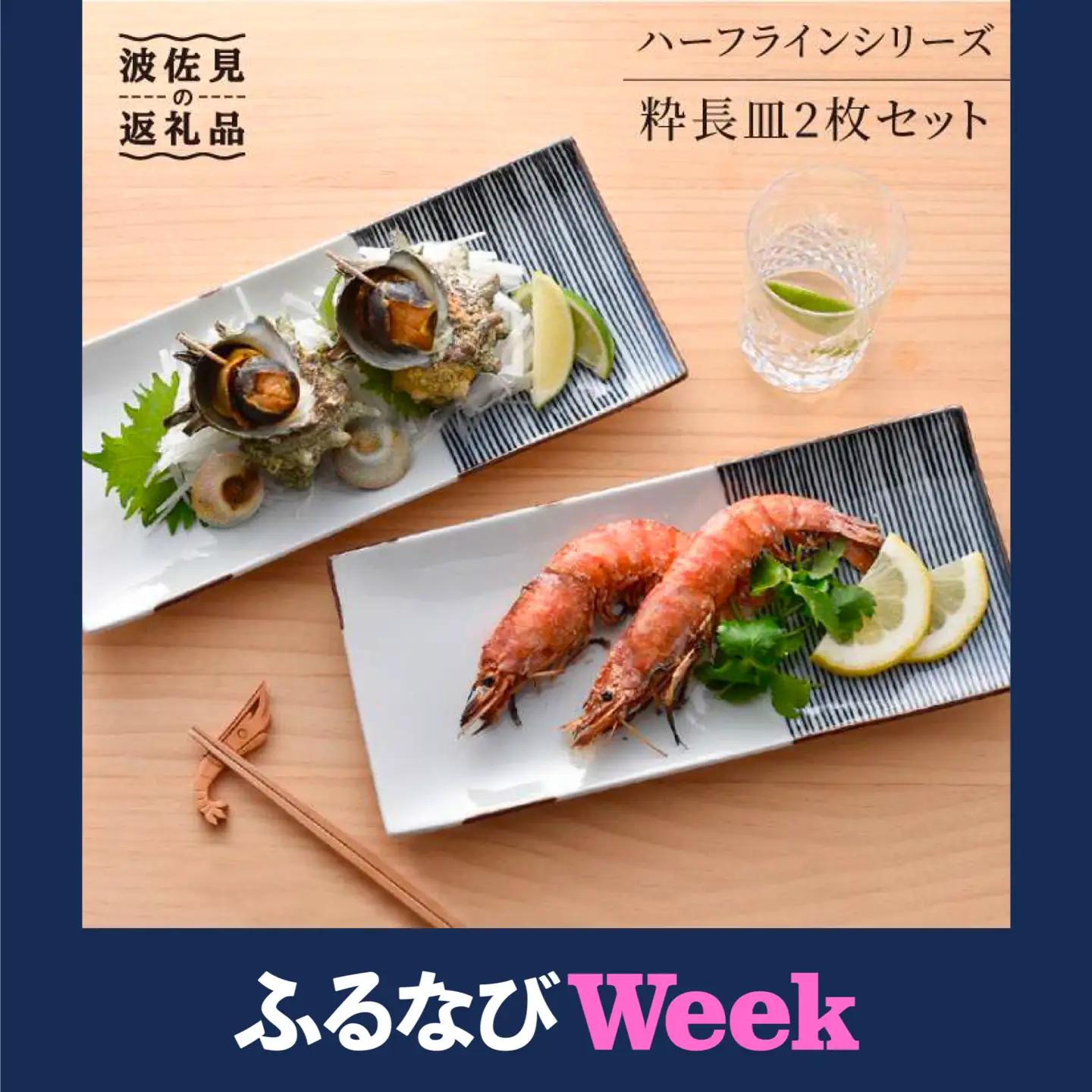 【ふるなびWEEK対象】【波佐見焼】ハーフラインシリーズ 粋長皿 2枚セット【まるしん】 角皿 プレート 食器 [WD12]  波佐見焼