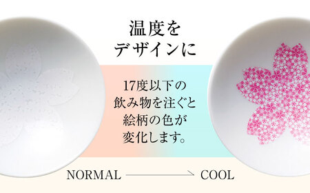【美濃焼】 温度で変化する器 平盃 単品 『冷感満開桜』 多治見市 / 丸モ高木陶器 盃 陶磁器[TBA282]