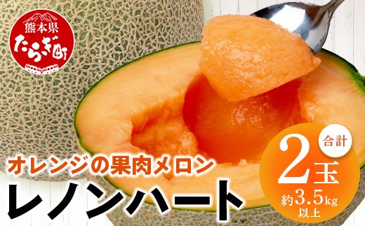 
                  【2027年分 予約】 オレンジの果肉メロン「レノンハート」2玉  (合計約3.5kg以上) 2027年4月下旬～発送 令和9年 予約 フルーツ 果物 高糖度 めろん なめらか 果肉 贈り物 赤肉 メロン 013-0559
                