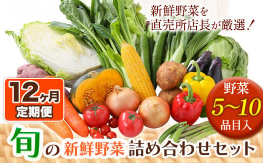 208.【12ヶ月定期便】旬の新鮮野菜詰め合わせセット 野菜5～10品目入 青空市きらり《お申込み月の翌月から出荷開始》岡山県 矢掛町 野菜 野菜詰め合わせ トマト きゅうり アスパラガス 玉ねぎ リーキ 送料無料