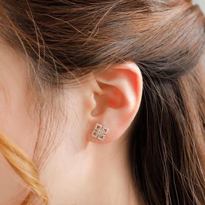 ふるさと納税 山梨県 【山梨県】【ジュエリーK18】 square/スクエア ピアス |  | 02