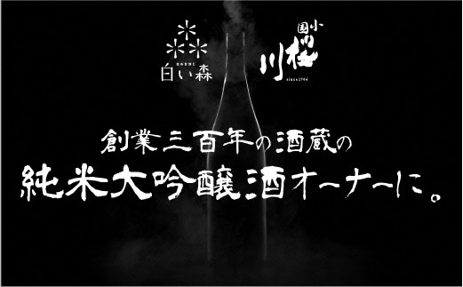 
純米大吟醸オーナー制　オリジナルラベル720ml×1,500本【2024年9月まで受付】
