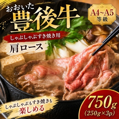 
                  ＜A4～A5＞おおいた豊後牛しゃぶしゃぶすき焼き用(肩ロース)750g(250g×3p)【1764421】
                