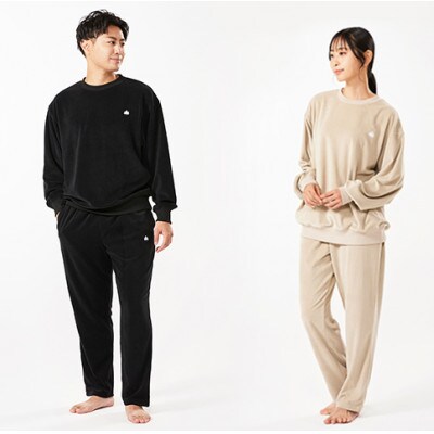 LBL ボディリカバリー ベロアスウェットパンツ L ブラック 就寝時におすすめ 35213712【1718842】