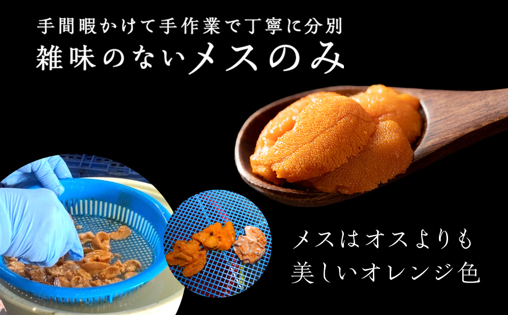 ★2024年7月発送★ 北海道 利尻島産 塩水生うに エゾバフンウニ 300g (100g×3パック)【福士水産】