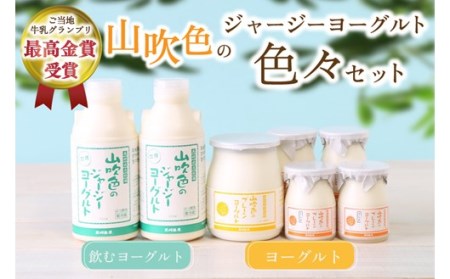 山吹色のジャージーヨーグルト 色々セット 3種 ジャージー牛乳 ヨーグルト 詰め合わせ セット 飲むヨーグルト プレーンヨーグルト ざらめ 乳製品 飲料 健康 腸活 免疫力アップ 乳酸菌 ご当地 ギフト 贈答用 山のいぶき 熊本 阿蘇 南小国町 送料無料