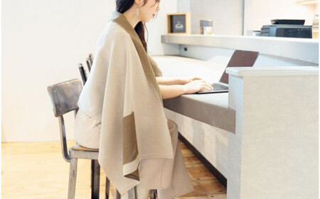 ストール CLEMATIS リバーシブル和紙ストール ( たたきポケット・ブラウン ) レディース | 大判 ストール リバーシブル 和紙 おしゃれ シンプル マフラー 春夏 春 夏 新潟県 五泉市 