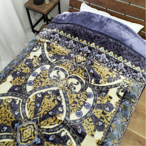 【シングルサイズ】贅沢カシミヤウール混わた入り嵩高毛布 ブルー1枚 CAK-161-BL