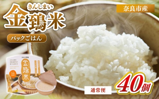 白米 パックごはん 40個×1回 定期便 金鵄米 きんしまい 定期 米 お米 精米 産地直送 農家直送 おむすび おにぎり こめ お弁当 ご飯 ごはん ブランド米 奈良県 奈良市 なら 60-007