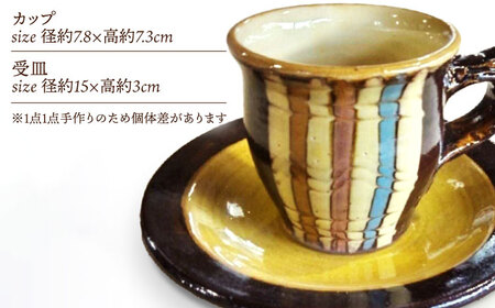ウズラ(鶉) スリップウェア コーヒーカップ　135-09