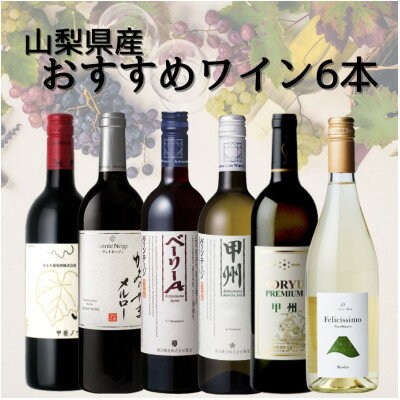 【ふるさと納税】山梨県産ワインおすすめ赤白6本セット(1)008【配送不可地域：離島】【1606809】