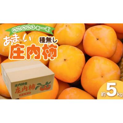 ふるさと納税 鶴岡市 【にこにこふぁーむ】のあまーい種無し庄内柿　ホワイトリカー35度で渋抜き済　約5kg　[K-758]