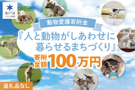 【返礼品なし】水戸市 動物愛護寄附金『人と動物がしあわせに暮らせるまちづくり』1000000円【動物愛護 愛護活動 保護 犬 猫 いぬ ねこ イヌ ネコ 動物 ペット 応援 支援 水戸市どうぶつ愛護センター 茨城県】(LW-15)