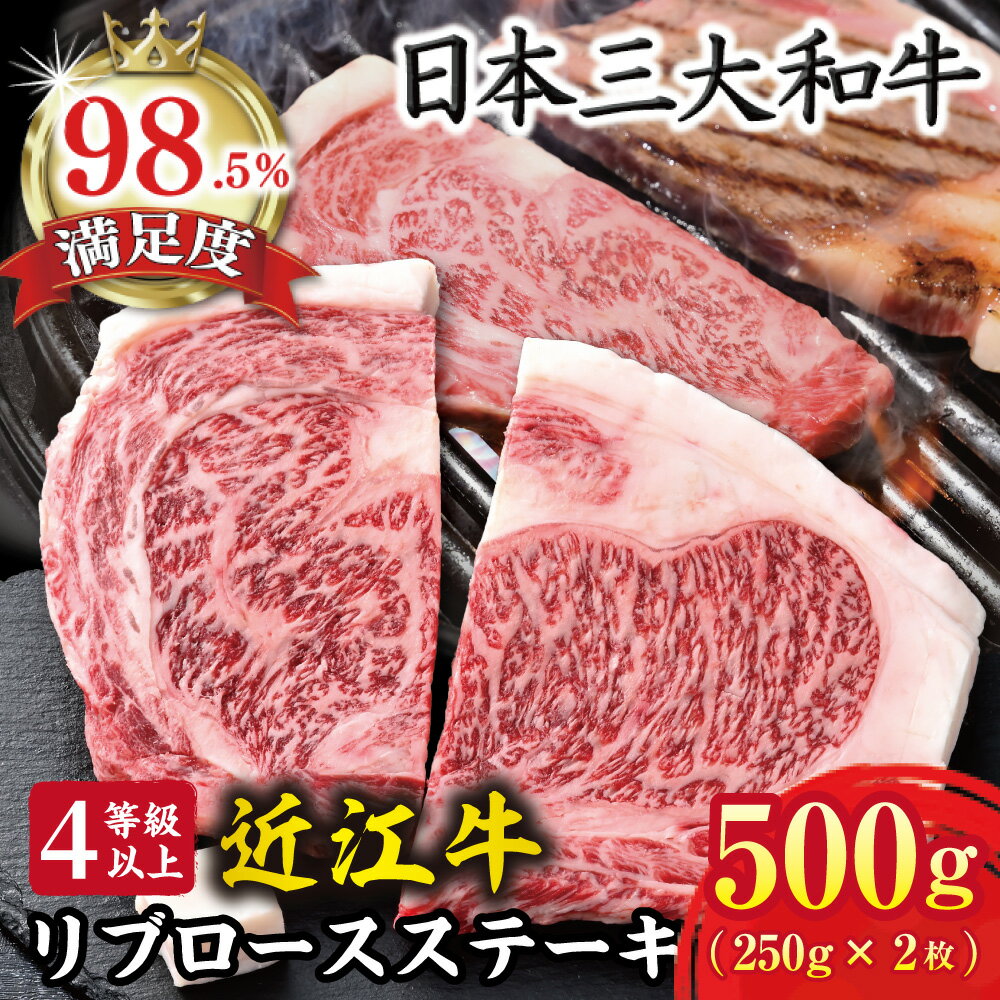 【ふるさと納税】【4等級以上】厳選 近江牛 リブロースステーキ 【500g（250g × 2枚）】【牛肉】【牛】【A4】【A5】【国産】