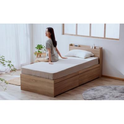 ふるさと納税 大河原町 収納ベッド宮付き ライトナチュラル シングル 宮付き アイリスオーヤマ[53752883] |  | 02