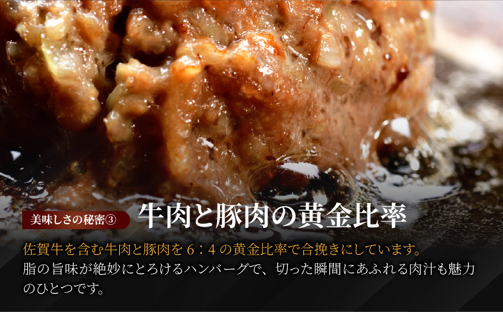 《最短10営業日以内発送》老舗55年【佐賀牛入】黒毛和牛ハンバーグ がばいばーぐ 6個【A-93-I】