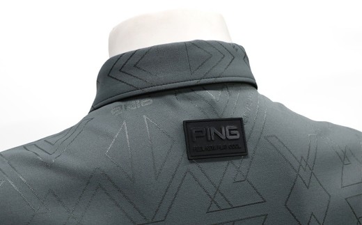 PING ストレッチダルブラ三角幾何学柄ジャカード 半袖ポロシャツ ゴルフウェア ピンGOLF 621-6260903【グレー/3Lサイズ】 父の日 ギフト プレゼント ｜石川県 小松市【テンポイント株式会社】 ah001m08