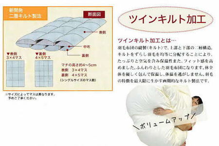 ザ・羽毛布団 プレミアムゴールドラベル ダブル 190×210cm　ポーランド産ホワイトマザーグースダウン95％ 日本羽毛製品協同組合 品質推奨ラベル付き 羽毛 掛け布団 【251-000044-10