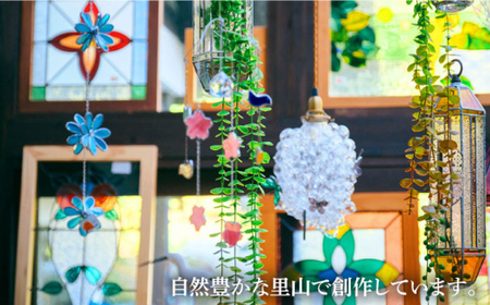 【ステンドグラスのある暮らし】カラフル（ペンダントランプ）＜ウェーブGグラス工房＞那珂川市 ステンドグラス インテリア ランプ  195000 195000円 [GAW008]