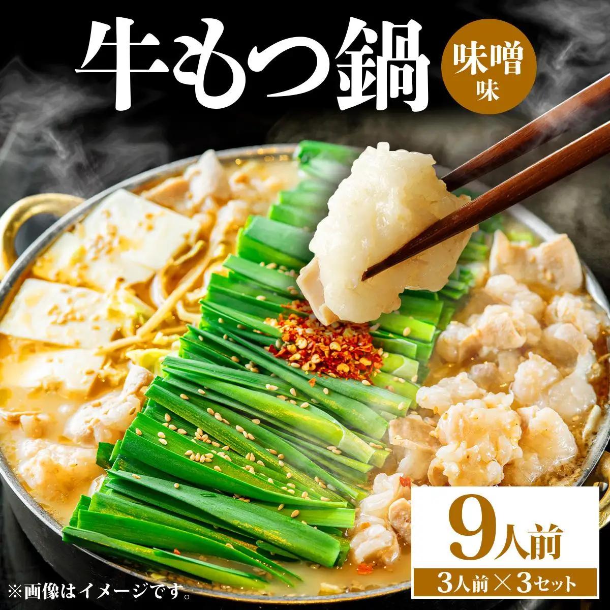 牛もつ鍋 味噌味 9人前（3人前×3セット）PE006