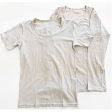 メンズ パンフリー リラクシングウェア半袖Tシャツ&長袖Tシャツ セット ホワイト