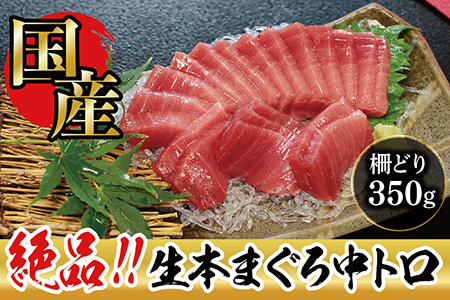 【冷蔵】絶品！生本マグロ　中トロ 350g（柵どり）