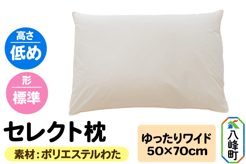 
            セレクト枕 ポリエステルわた ゆったりワイド 低め 標準タイプ
          