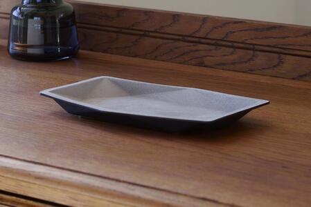 colm多角形レザートレイLサイズ　グレー　独自立体成型製法　