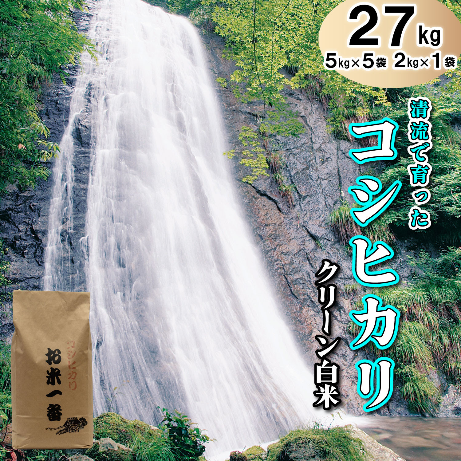 
【クリーン白米】多可町加美区の清流で育ったコシヒカリ27㎏[832]
