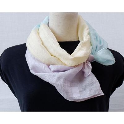 ふるさと納税 山梨県 山梨の伝統が蘇る【郡内織物:富士桜工房】スカーフさらつや 32cm×150cm (白浜) |  | 01