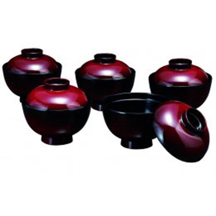 3.7吸物椀 篁 5客入（食器洗浄機OK） 紀州漆器［YS40］　CR069