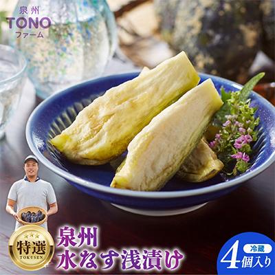ふるさと納税 泉佐野市 泉州TONOファーム特選無添加水なす漬け4個 005A059