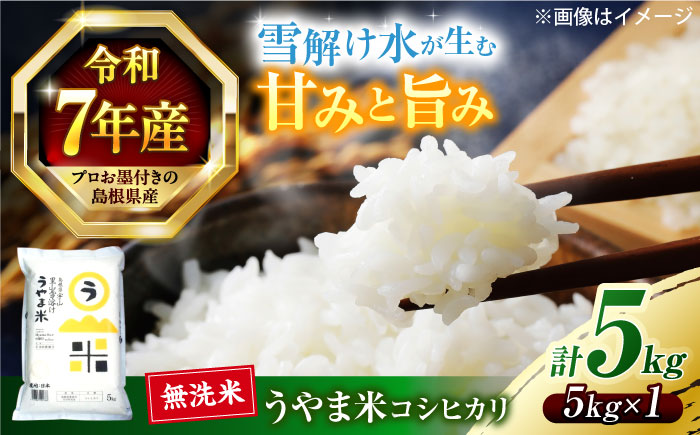 島根県産「うやま米 コシヒカリ（雲南市吉田町）」無洗米　5kg(5kg×1) 島根県松江市/有限会社藤本米穀店 [ALCG045]