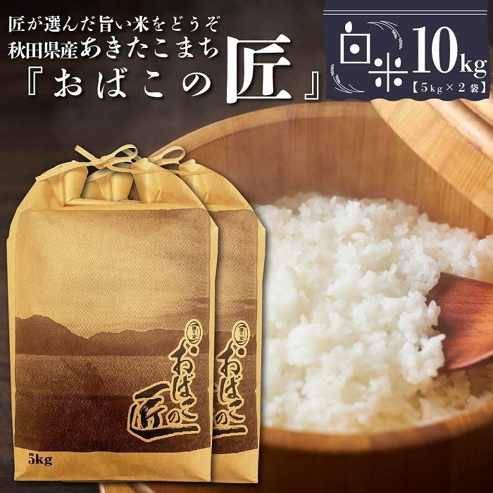 ※令和6年産 新米予約※ 秋田県産おばこの匠あきたこまち　10kg （5kg×2袋）白米