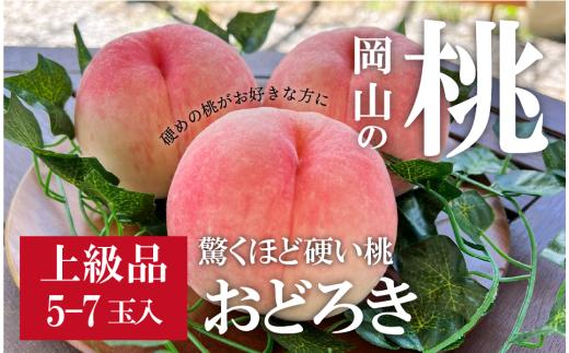 【きよとうファーム】硬め桃「おどろき」上級品 5-7玉  (岡山県産)【KF-A014-01】