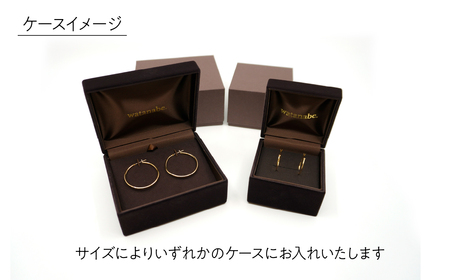 K18 トライアングル＆テクスチャ フープピアス 太さ3mm FC-0111 SWCA040-3