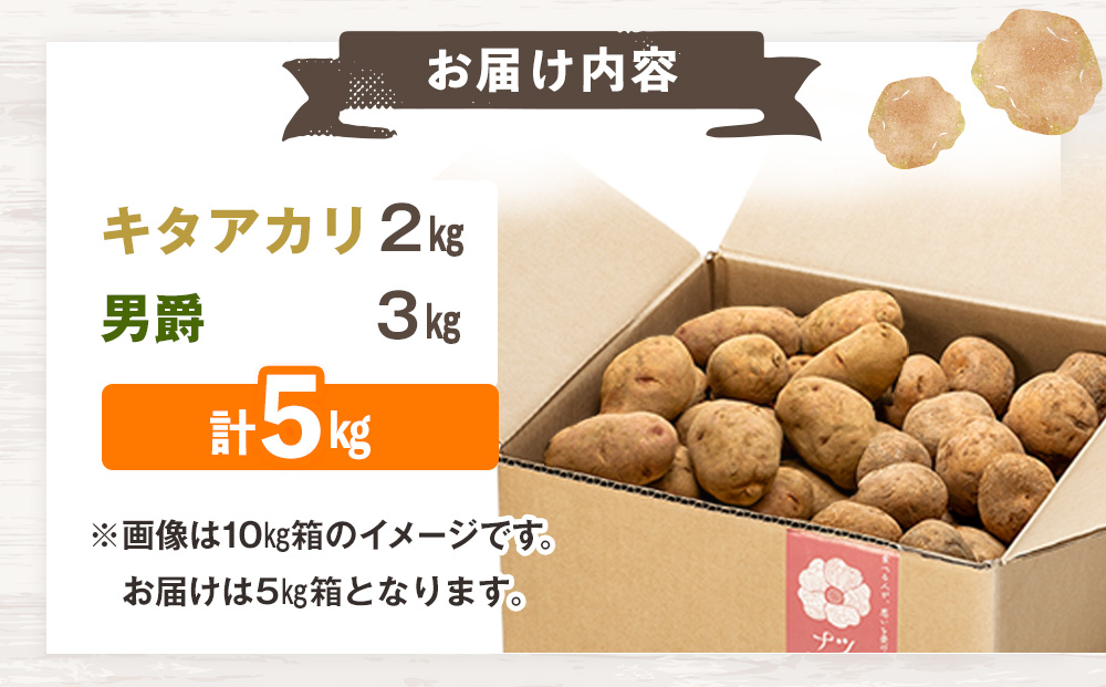 【先行予約】秋の旬 じゃがいも２種食べ比べ ５kg ピンクの八百屋?ナツやさい?  | 北海道津別町