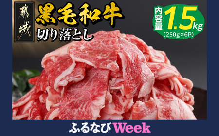 【ふるなびWEEK対象】【黒毛和牛】切り落とし1.5kg(250g×6パック)_17E-I901_18-I901FN-Limited-PR_(都城市) 牛肉 国産 小分けパック