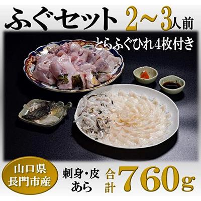 ふるさと納税 長門市 ふぐ刺身あらセット　2-3人前セット(ぽん酢・もみじおろし付き)冷凍