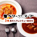 【ふるさと納税】ベリーベリースープ 3種具だくさんシチューの詰合せ　【 地元野菜使用 保存食 メインディッシュ ボルシチ ビーフシチュー チキンクリームシチュー 】