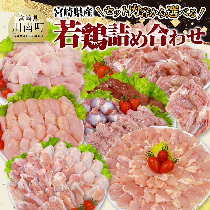 【ふるさと納税】 ※セット内容から選べる※宮崎県産 若鶏 詰め合わせ - もも 手羽先 チキンリブ 肩肉 鶏肉 とり肉 送料無料 C11623 C11624 C11625