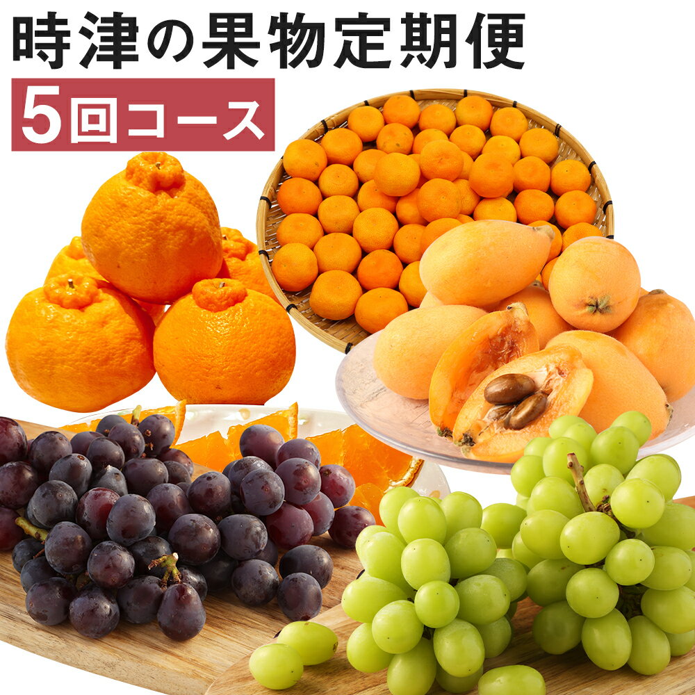 【ふるさと納税】【定期便5回コース】時津の果物定期便 みかんとぶどうの町から贈る 特産品の定期便 シャインマスカット 巨峰 みかん 不知火 びわ 定期便 5回 果物 フルーツ 時津町産 長崎県産 九州産 送料無料 【2025年12月上旬より順次発送予定】