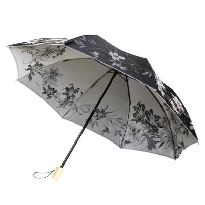 ふるさと納税 富士河口湖町 槙田商店【晴雨兼用折りたたみ傘】”絵おり” 百合:黒 |  | 03