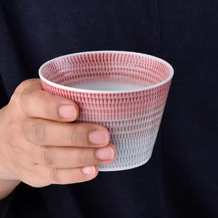 【波佐見焼】 色染流し そばちょこ 2点セット 赤・水色  食器 皿 【一真陶苑】 [BB17]  波佐見焼