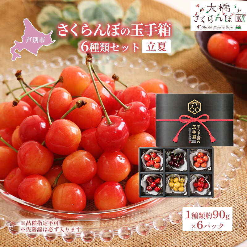 【ふるさと納税】先行予約 さくらんぼ さくらんぼの玉手箱 6種類 セット ※品種指定不可 サミット 月山錦 南陽 紅秀峰 佐藤錦 食べ比べ フルーツ 果物 季節のフルーツ 旬 旬のフルーツ 夏 ギフト 贈り物 贈答 プレゼント 北海道 芦別市　お届け：2026年7月上旬頃～