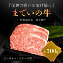 【ふるさと納税】【約500g・サーロイン・ステーキ用】山武牛「までいの牛」ステーキ サーロイン 牛肉 お肉 黒毛和牛 和牛 国産牛 千葉県 山武市 SMAJ004