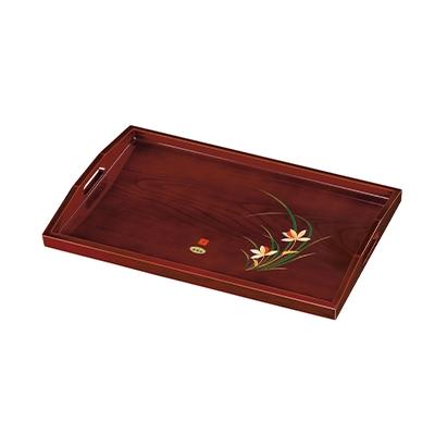 ふるさと納税 海南市 紀州漆器 長手盆 尺6 春ラン (金蒔絵・盛絵)