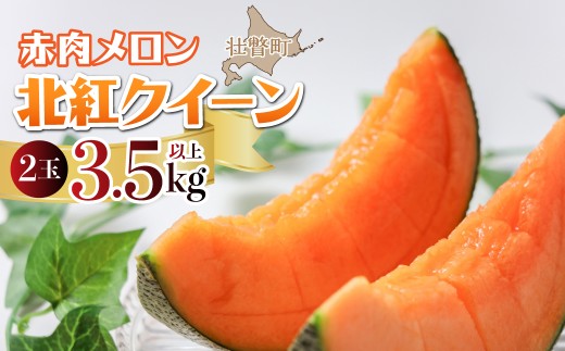 ＜2026年7月上旬よりお届け＞北海道壮瞥産 赤肉メロン「北紅クイーン」2玉入り約3.5kg以上 【 ふるさと納税 人気 おすすめ ランキング メロン めろん 北紅クイーン 果物 甘い 赤肉 北海道 壮瞥町 送料無料 】 SBTP013