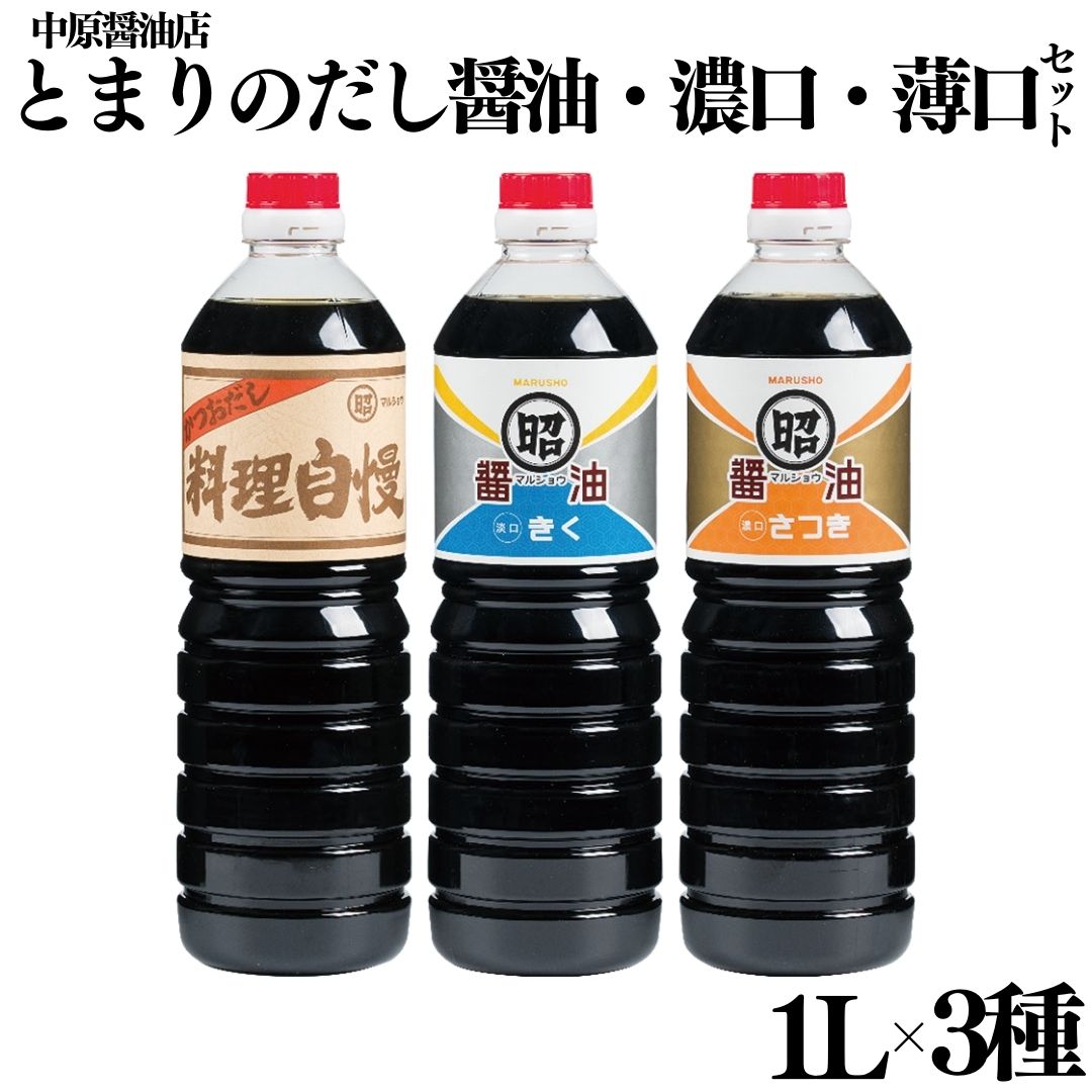 【ふるさと納税】とまりのだし・濃口・淡口醤油3本セット